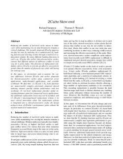 ZCache Skew-ered - EECS @ Michigan