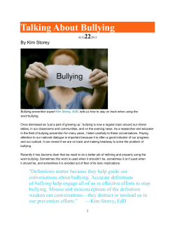 Talking About Bullying - The Melissa Institute