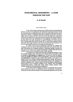 FUNDAMENTAL ASTROMETRY - A LOOK THROUGH THE PAST