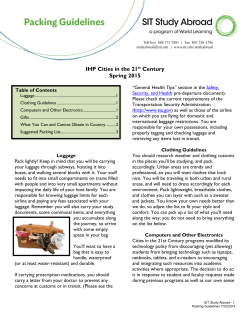 IHP Cities in the 21st Century Spring 2015