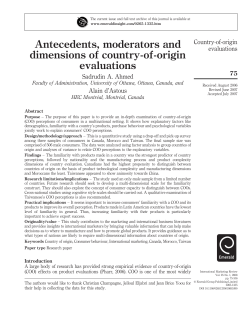 Antecedents, moderators and dimensions of country-of