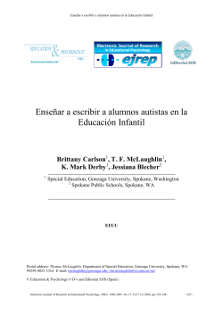 Ense&ntilde;ar a escribir a alumnos autistas en la Educaci&oacute;n Infantil