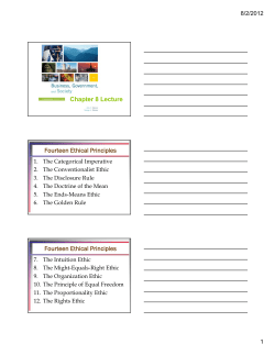 Fourteen Ethical Principles Fourteen Ethical Principles
