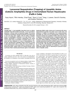Lysosomal Sequestration (Trapping) of Lipophilic Amine