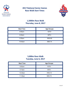 2017 National Senior Games Race Walk Start Times 1,5000m Race