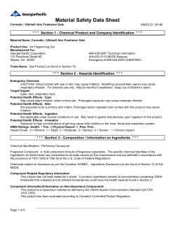 Material Safety Data Sheet