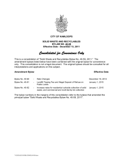 Bylaw 40-51 Solid Waste and Recylables (01067008