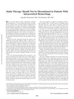 Statin Therapy Should Not be Discontinued in Patients With