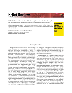 Defining Antisemitism - H-Net