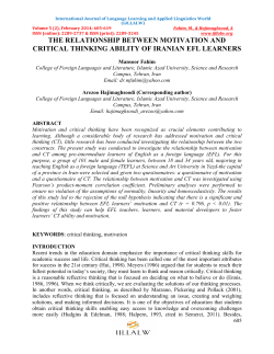 the relationship between motivation and critical thinking ability of