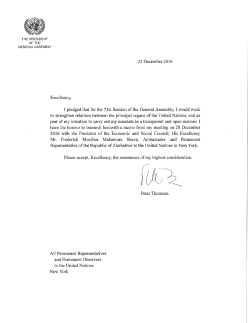Memo: meeting with President of ECOSOC