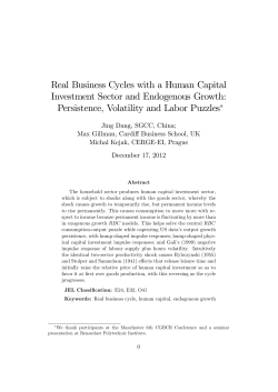 Real Business Cycles with a Human Capital Investment Sector and