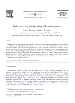 Early caregiving and physiological stress responses