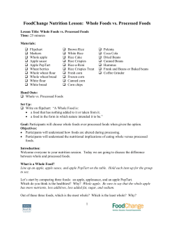 FoodChange Nutrition Lesson: Whole Foods vs. Processed Foods