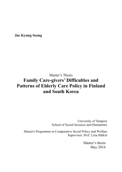 Family Care-givers` Difficulties and Patterns of Elderly