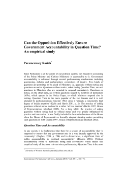 Can the Opposition Effectively Ensure Government Accountability in