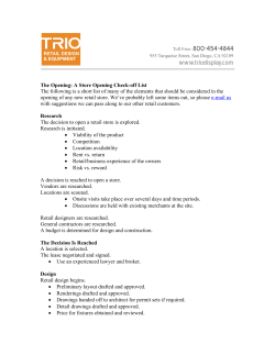 The Opening: A Store Opening Check