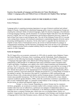 Language policy and education in the European Union