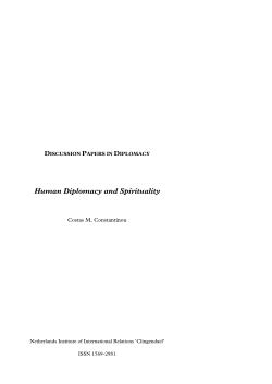 Human Diplomacy and Spirituality