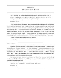 DAY 1 - Our Lady Queen of the World Parish