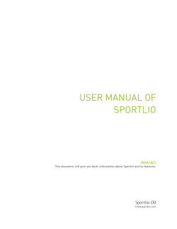 user manual of sportlio