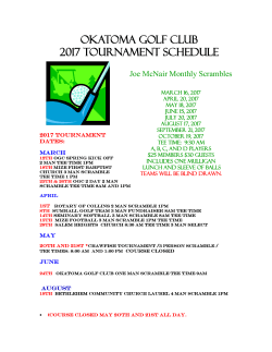 Okatoma golf club 2017 TOURNAMENT SCHEDULE