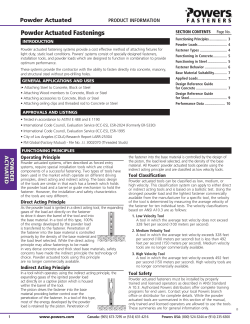 Powder Actuated Fastenings