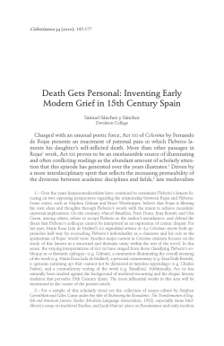 Death Gets Personal: Inventing Early Modern Grief in