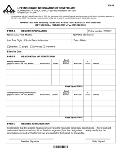 Life Insurance - Designation of Beneficiary Form