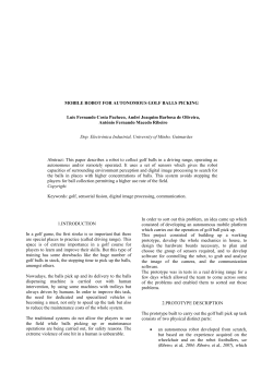 MOBILE ROBOT FOR AUTONOMOUS GOLF BALLS PICKING Lu&iacute;s