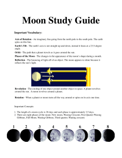 Moon Study Guide - Mrs. Hilton`s Class