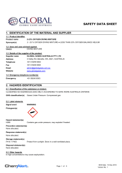 2-23% OXYGEN DIVING MIXTURE by GLOBAL GASES