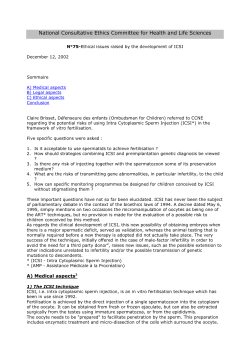 Ethical issues raised by the development of ICSI