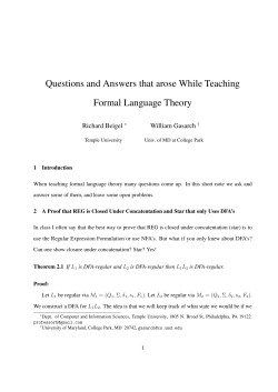 Questions and Answers that arose While Teaching Formal