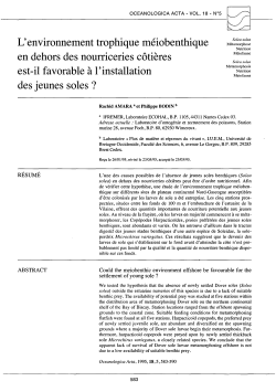L`environnement trophique m&eacute;iobenthique en - Archimer