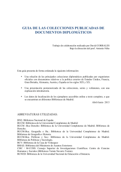 guia de las colecciones publicadas de documentos