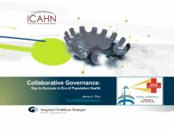 Collaborative Governance: Key to Sucess in Era of Population Health