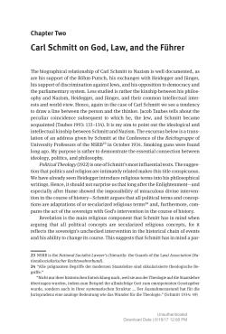 Carl Schmitt on God, Law, and the Führer