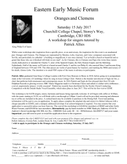 Oranges and Clemens, a polyphony singing day