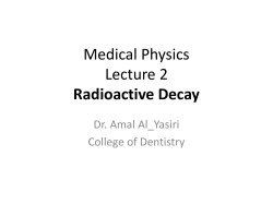 Medical Physics Radioactive Decay