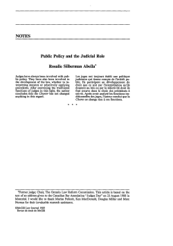 Public Policy and the Judicial Role