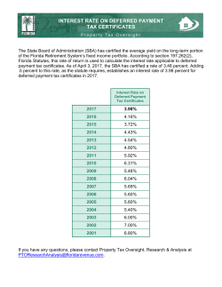 interest rate on deferred payment tax certificates