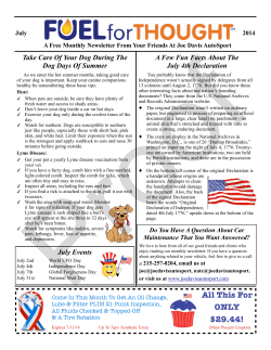July, 2014 Newsletter