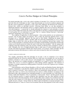 Ceteris Paribus Hedges in Critical Principles