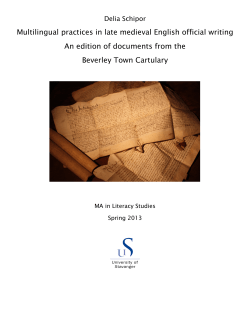 Multilingual practices in late medieval English official writing An
