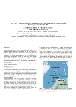 maritime safety in the high north &ndash; risk and