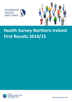 Health Survey Northern Ireland: First Results 2014/15