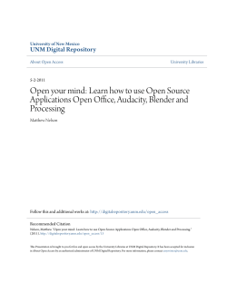 Open your mind: Learn how to use Open Source Applications Open