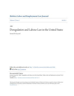 Deregulation and Labour Law in the United States