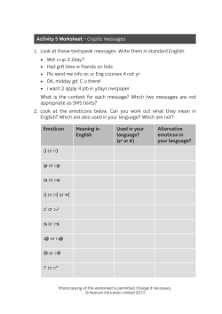 Activity 5 Worksheet &ndash; Cryptic messages